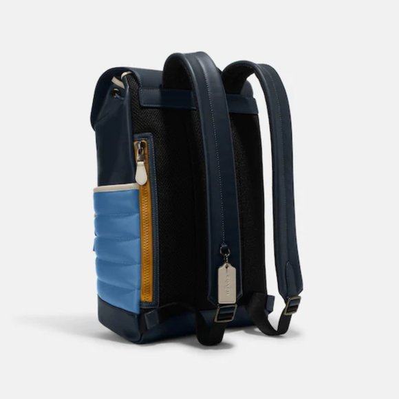 Coach Blue Quilted Backpack - Picture 2 of 5